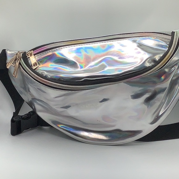 Silver rainbow large concert festival Fanny pack - Picture 2 of 5